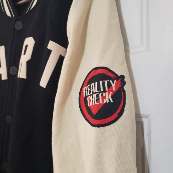 Made RT Kevin Hart Reality Check Tour Varsity Jacket Mens L Black Cream Lined - Picture 4 of 11